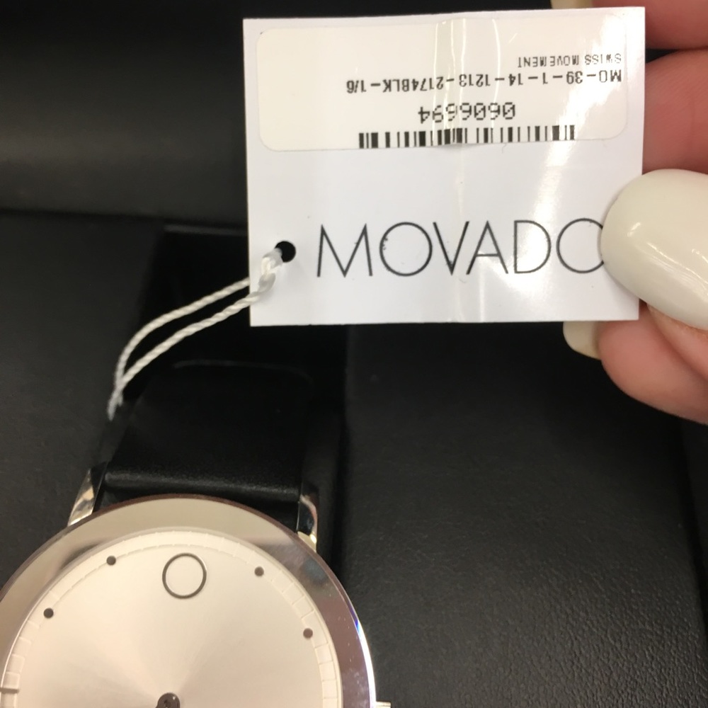 { Movado } Sapphire Mirror Leather Watch - Picture 3 of 6